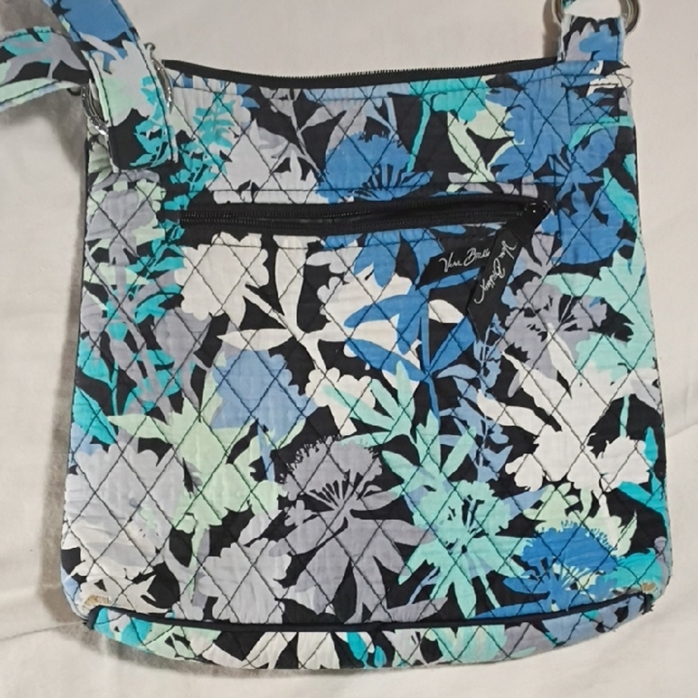 Vera Bradley Blue and Black Floral Crossbody Bag
